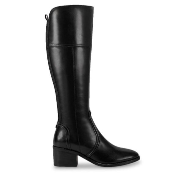 Marc Fisher Shoes - Elegant Black Leather Knee-High Boots